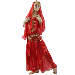 Red Pepper 5-Piece Belly Dance Costume