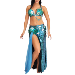 Turquoise Sequined Feather