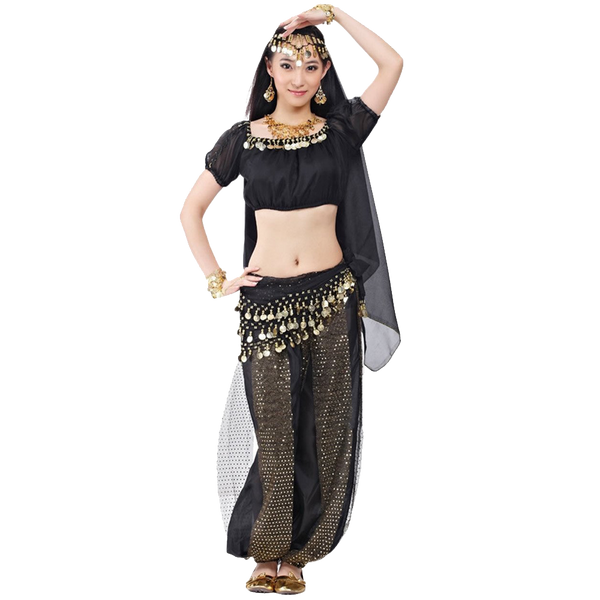 AveryDance Professional Belly Dance 5-pieces Costume Set