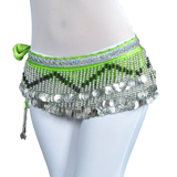 BellyLady Multi-Row Belly Dance Hip scarf Silver Coins Belly Dancing Skirt